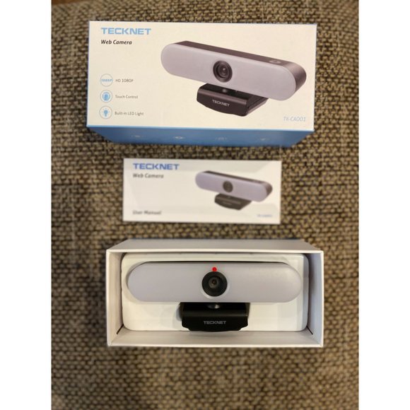 Tecknet Web Camera TK-CA001 HD 1080P w/Microphone LED Light Touch Control - Picture 5 of 6